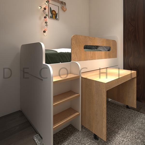 تخت خواب یک نفره گردویی سفید D.1143
