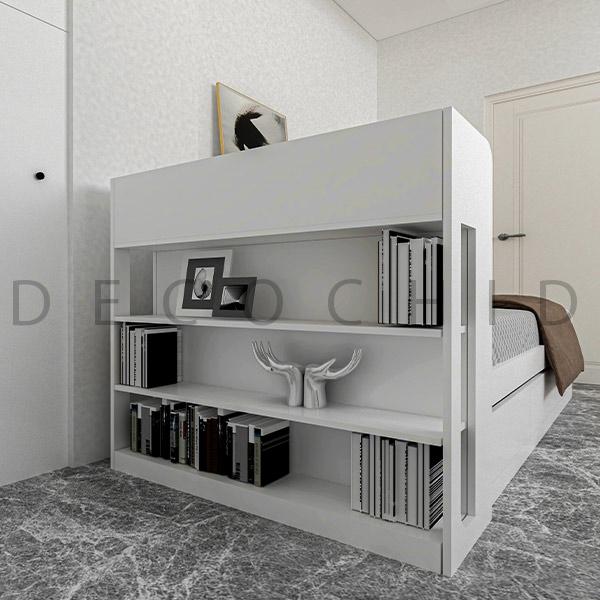 تخت خواب یک نفره سفید D.1149