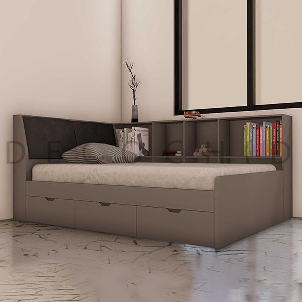 تخت خواب یک نفره طوسی D.1163