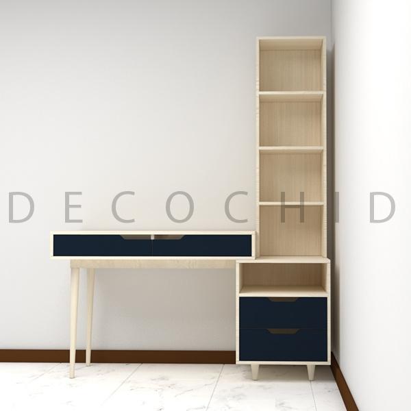 میز تحریر سفید آبی D.4053