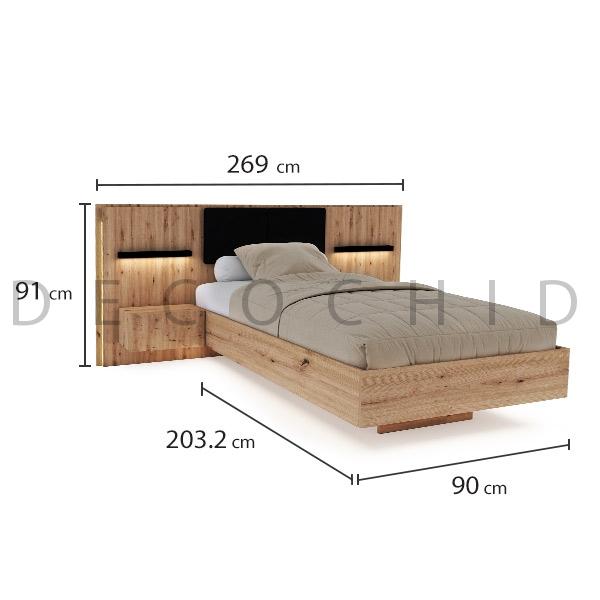 ابعاد تخت خواب یک نفره رستا عرض 90