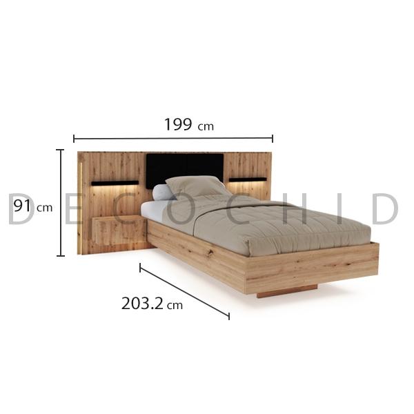 ابعاد تخت یک نفره رستا عرض 90