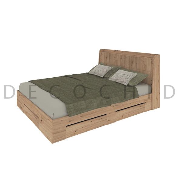 تخت خواب دو نفره آکو عرض 140 گردویی M153