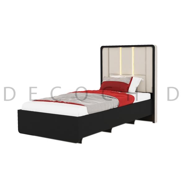 تخت خواب یک نفره بنیتا عرض 90 مشکی M19 - طوسی
