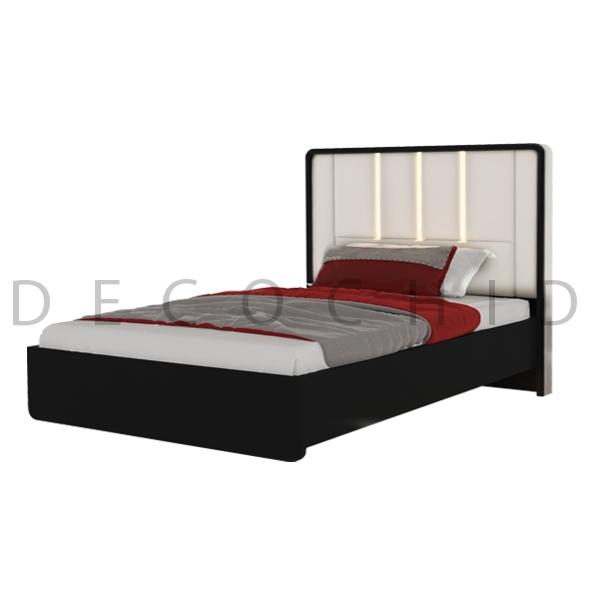 تخت خواب دو نفره بنیتا عرض 140 مشکی M19 - طوسی