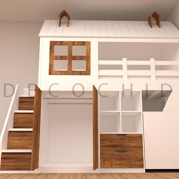 تخت خواب چند منظوره سفید گردویی D.1172