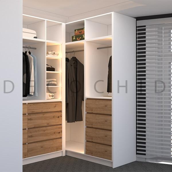 کمد لباس سفید گردویی D.2073