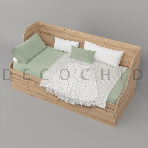 تخت خواب یک نفره گردویی D.1179