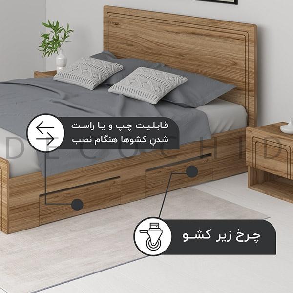 ویژگی های تخت خواب دو نفره گیتا عرض 160