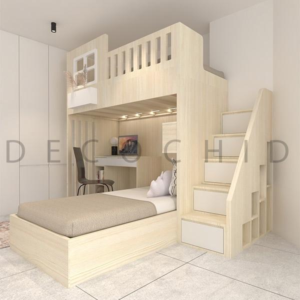 تخت خواب دو طبقه چند منظوره D.1191