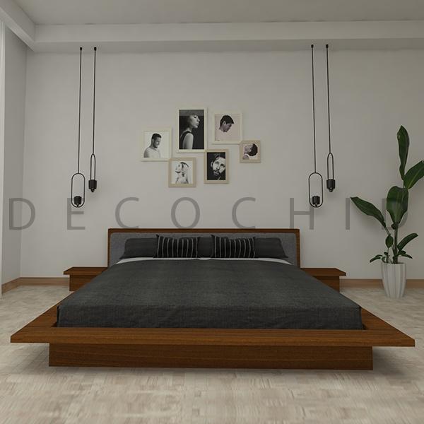 تخت خواب دو نفره گردویی D.1194